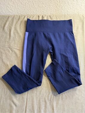 Climawear Seamless High-Rise Capri Leggings Blue Colorblock Size Large